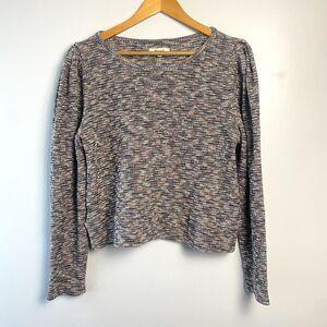 NWT Madewell Multicolored Knit Top Long Sleeve Sweater Pullover Shirt Large